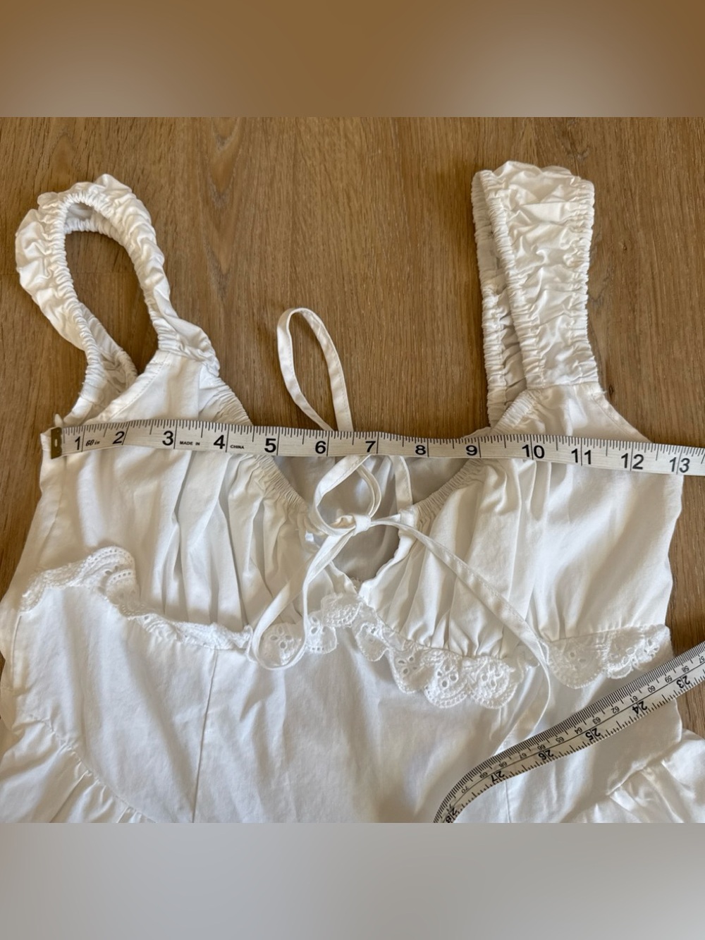 Cider White Ruffled Strap Cotton Sundress XS - Picture 2 of 7